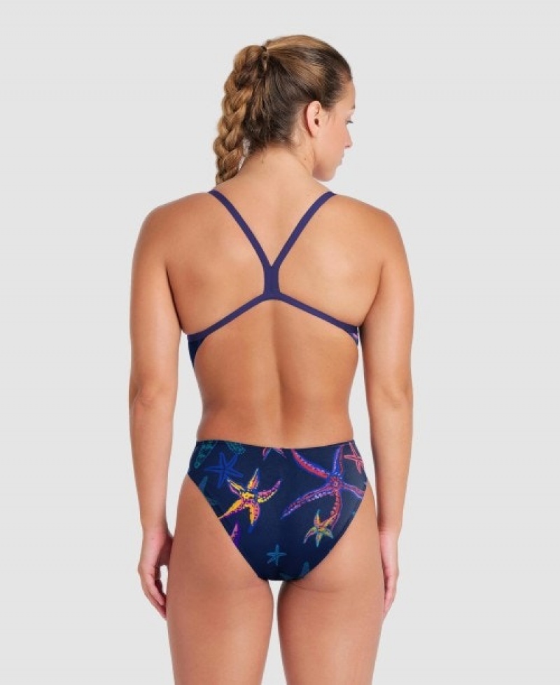 Navy Arena Lydia Jacoby Capsule Collection Challenge Back Women's Swimsuits | 82998154