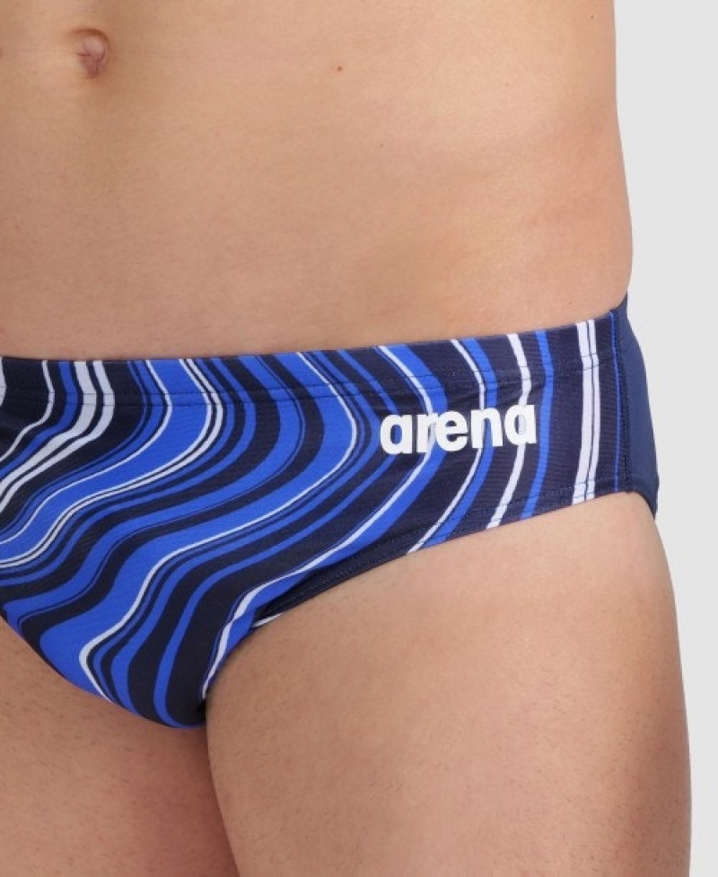 Navy Arena Marbled Men's Briefs | 96976649