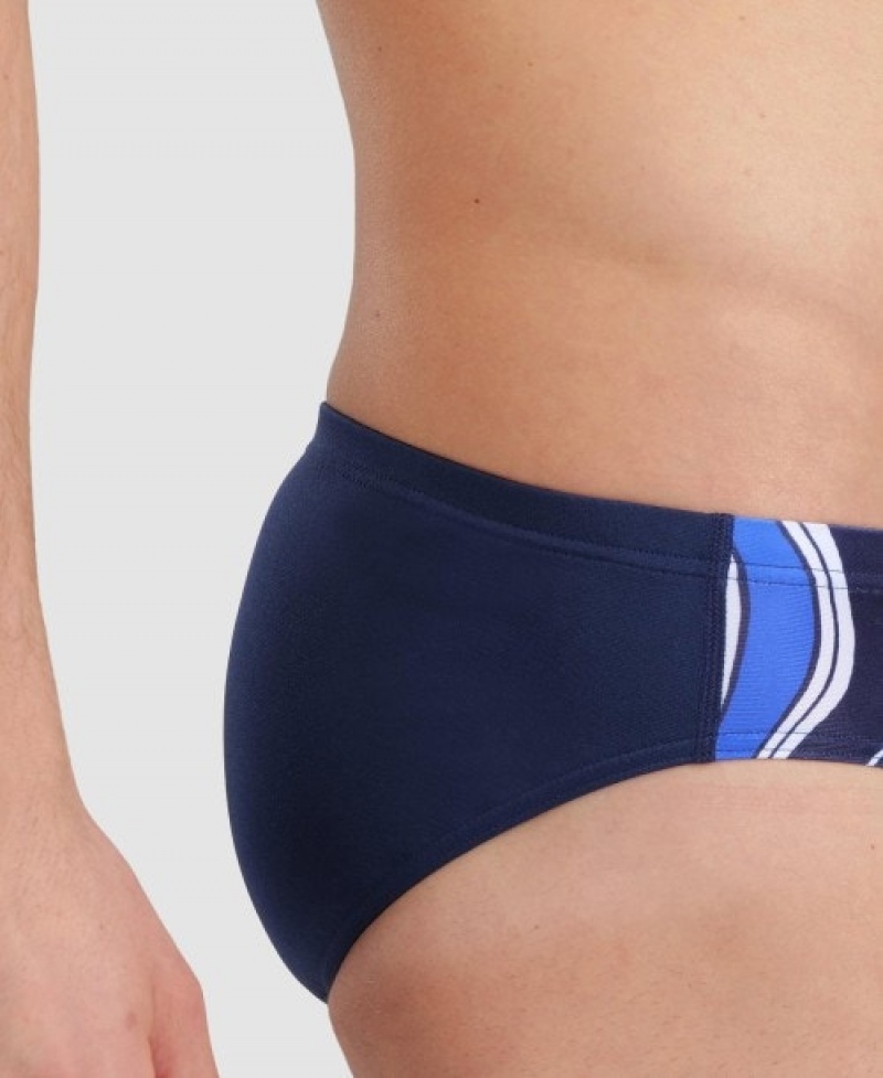 Navy Arena Marbled Men's Briefs | 96976649