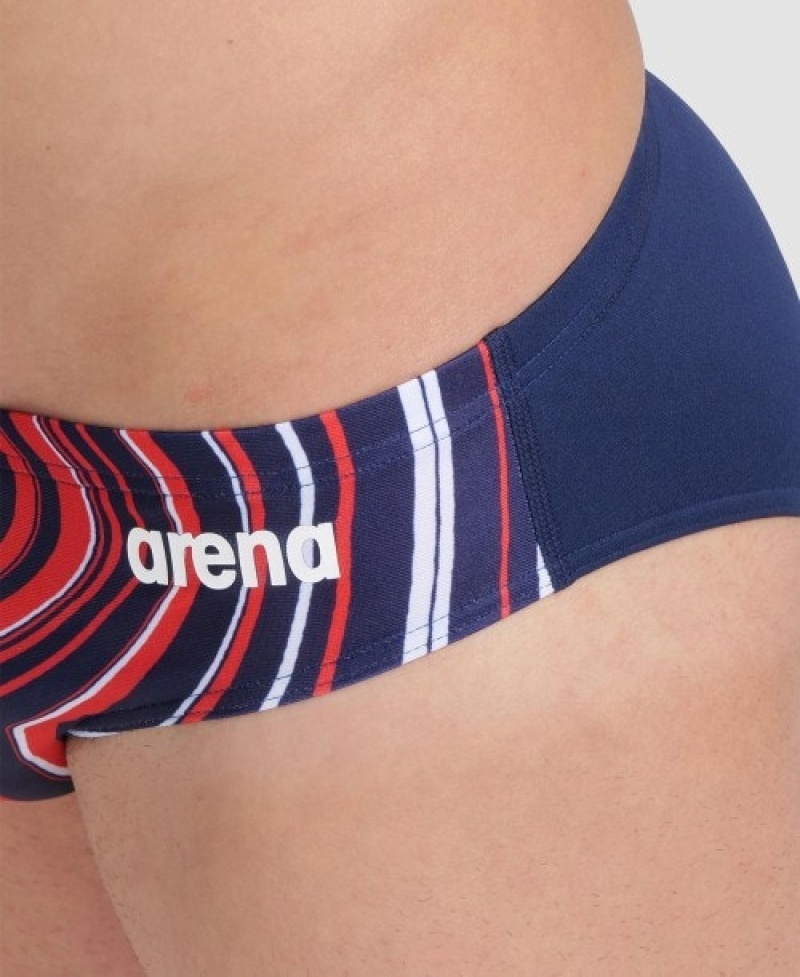 Navy Arena Marbled Men's Briefs | 97099072