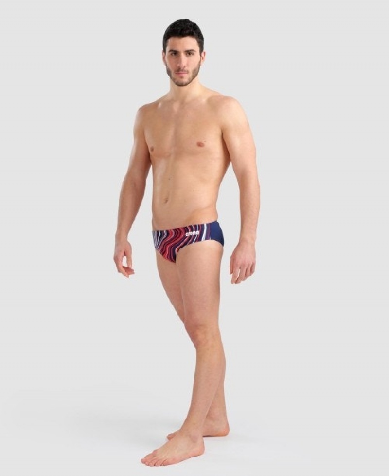 Navy Arena Marbled Men's Briefs | 97099072