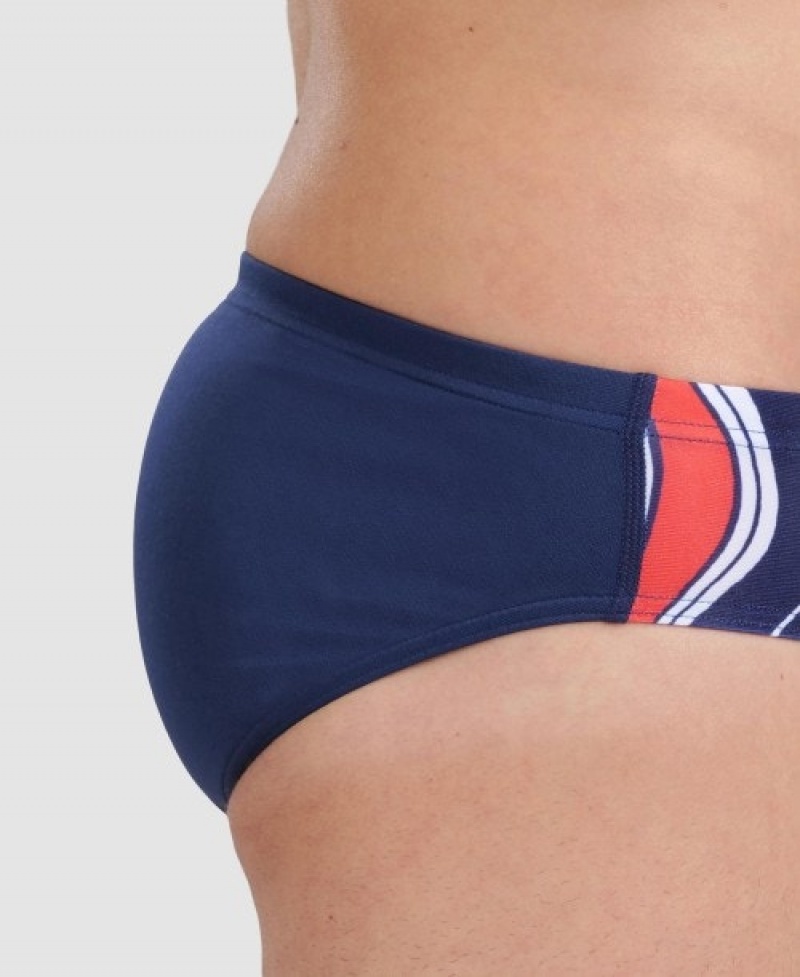 Navy Arena Marbled Men's Briefs | 97099072