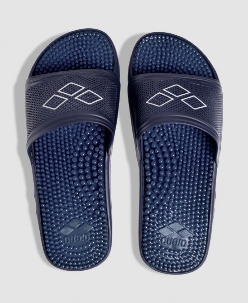 Navy Arena Marco United Diamond Pool Men's Slides | 97692247