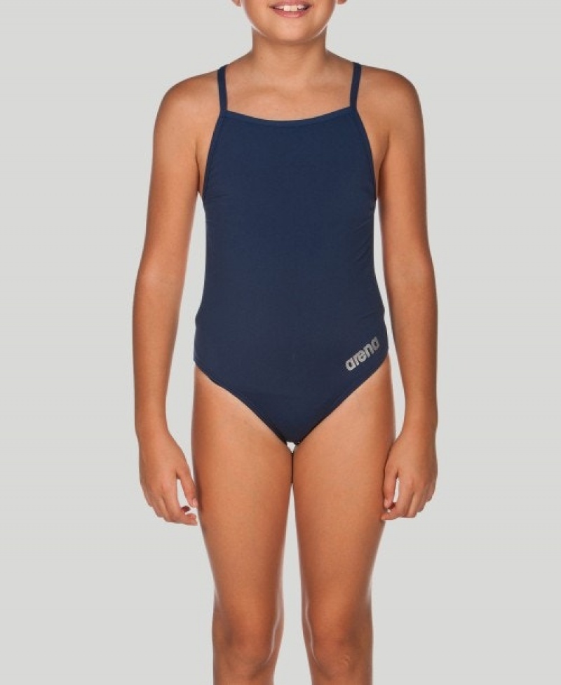 Navy Arena Mast Youth Light Tech Back Girls' Swimsuits | 68071250