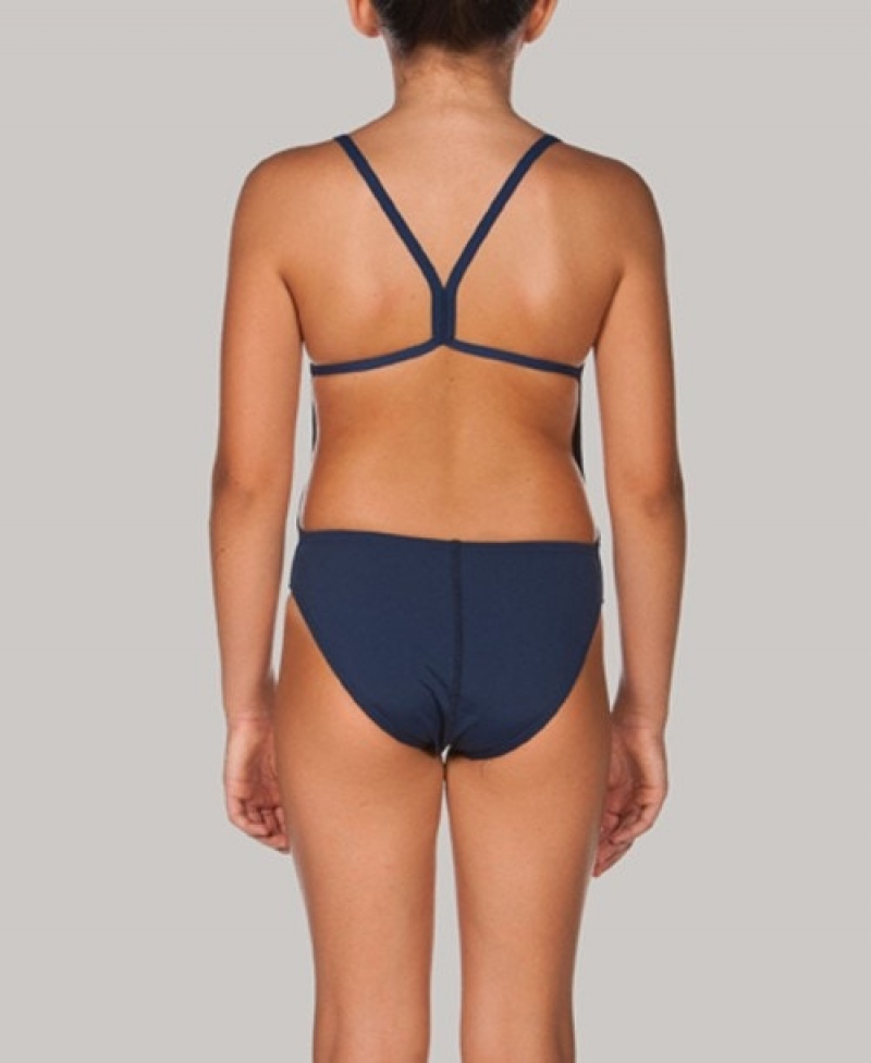 Navy Arena Mast Youth Light Tech Back Girls' Swimsuits | 68071250