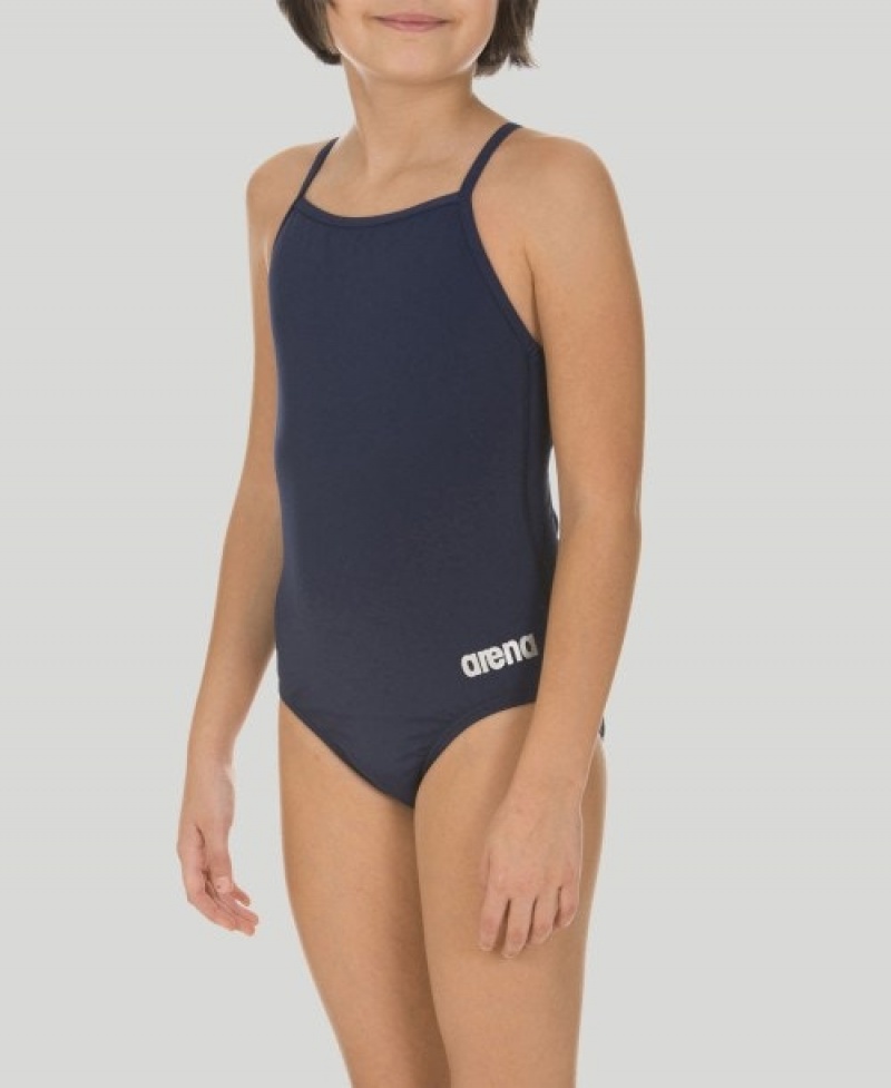 Navy Arena Master Youth Light Drop Back Girls' Swimsuits | 19101270