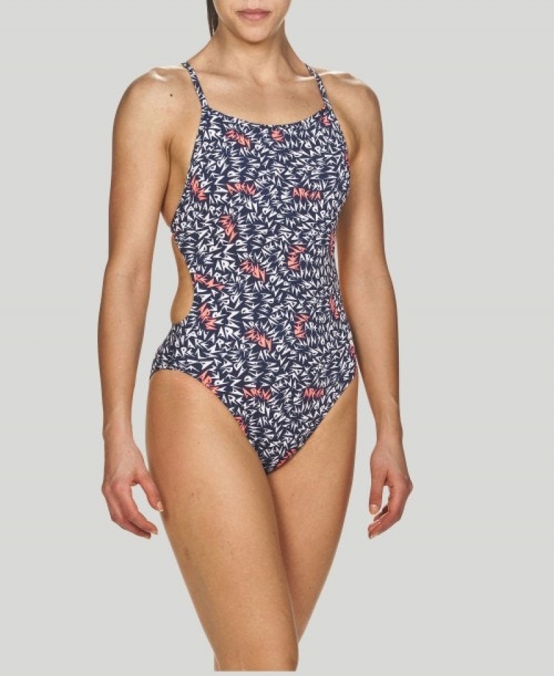 Navy Arena Memphis Allover Booster Back Women's Swimsuits | 46978665