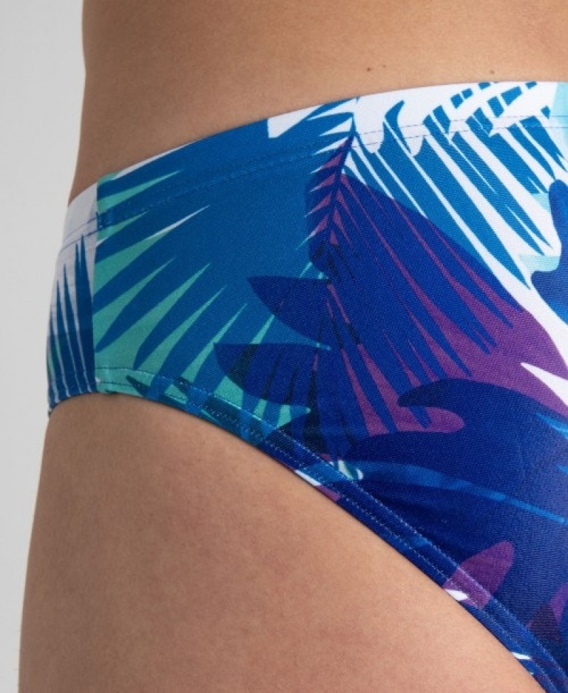 Navy Arena Palm Print Men's Briefs | 92703710