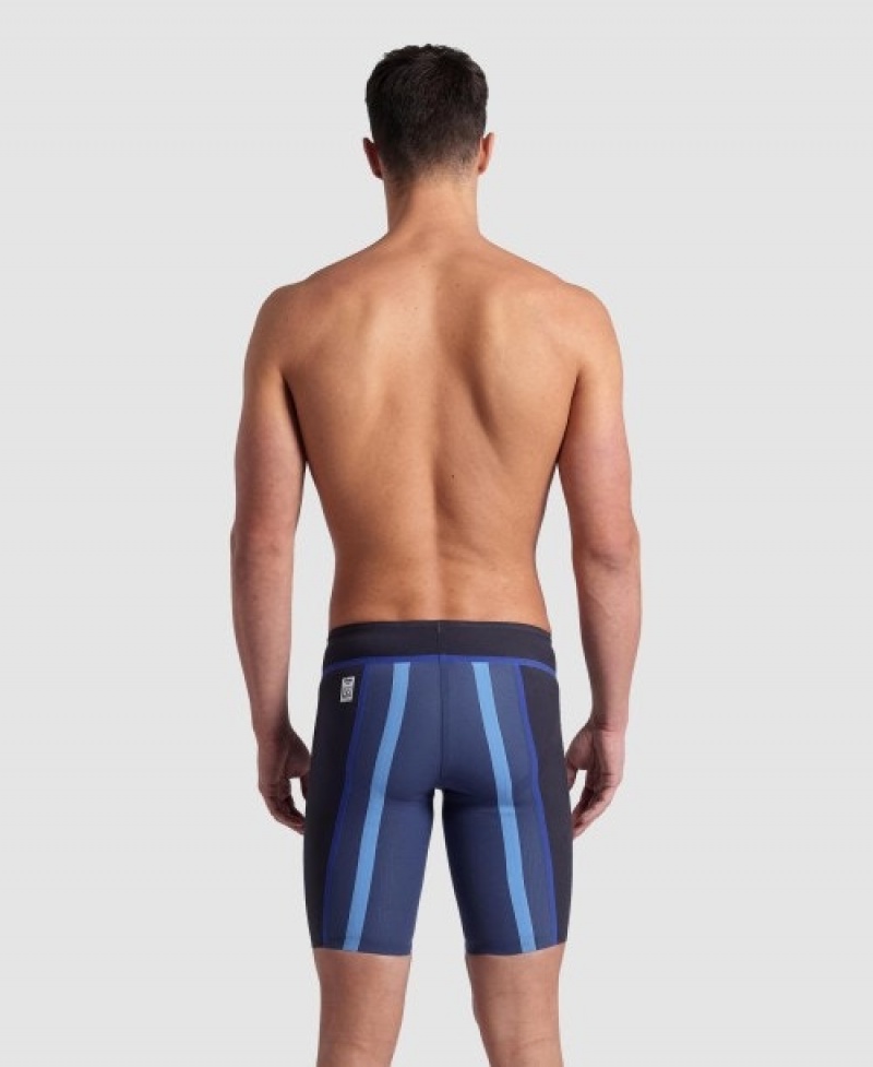 Navy Arena Powerskin Core Fx Metallic Avio Limited Edition Jammer Men's Racing Suit | 41703683