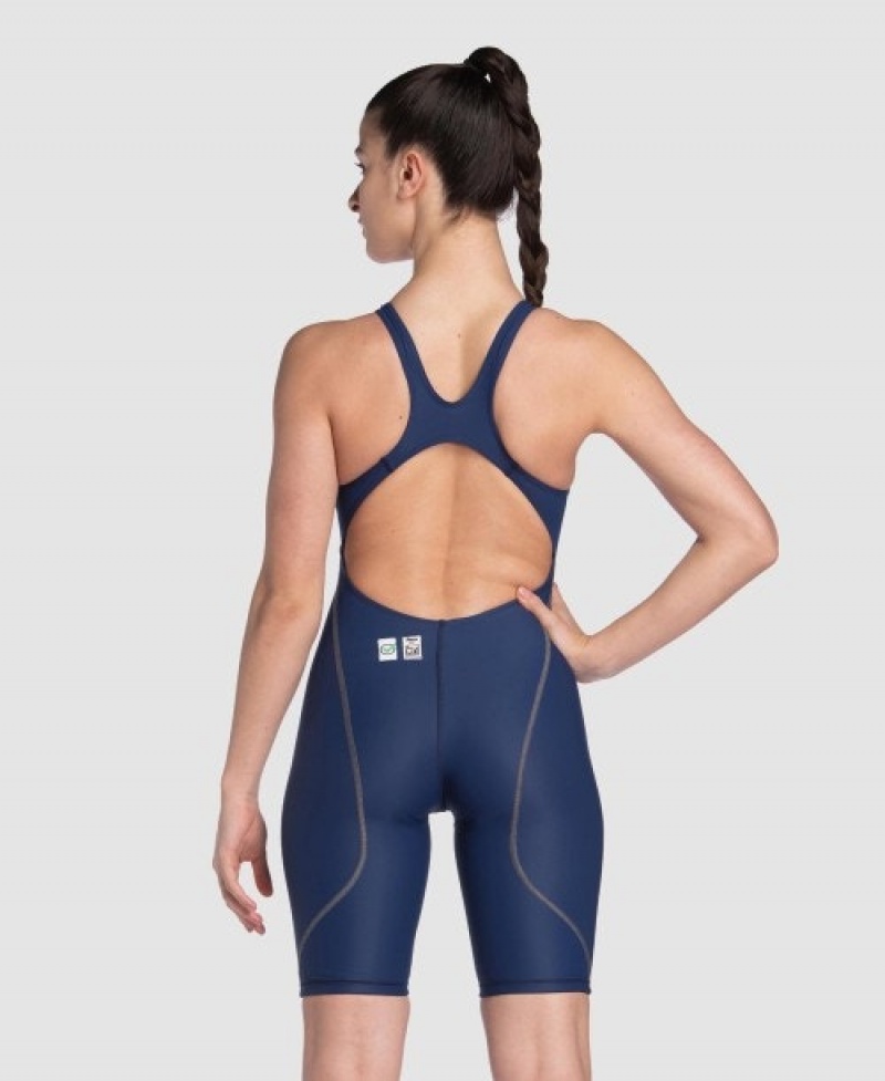 Navy Arena Powerskin St Next Eco Open Back Women's Racing Suit | 30570776