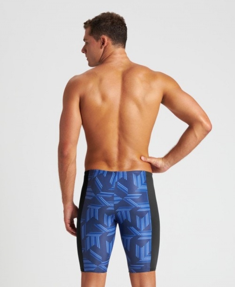 Navy Arena Puzzled Jammer Men's Swim Shorts | 9659885