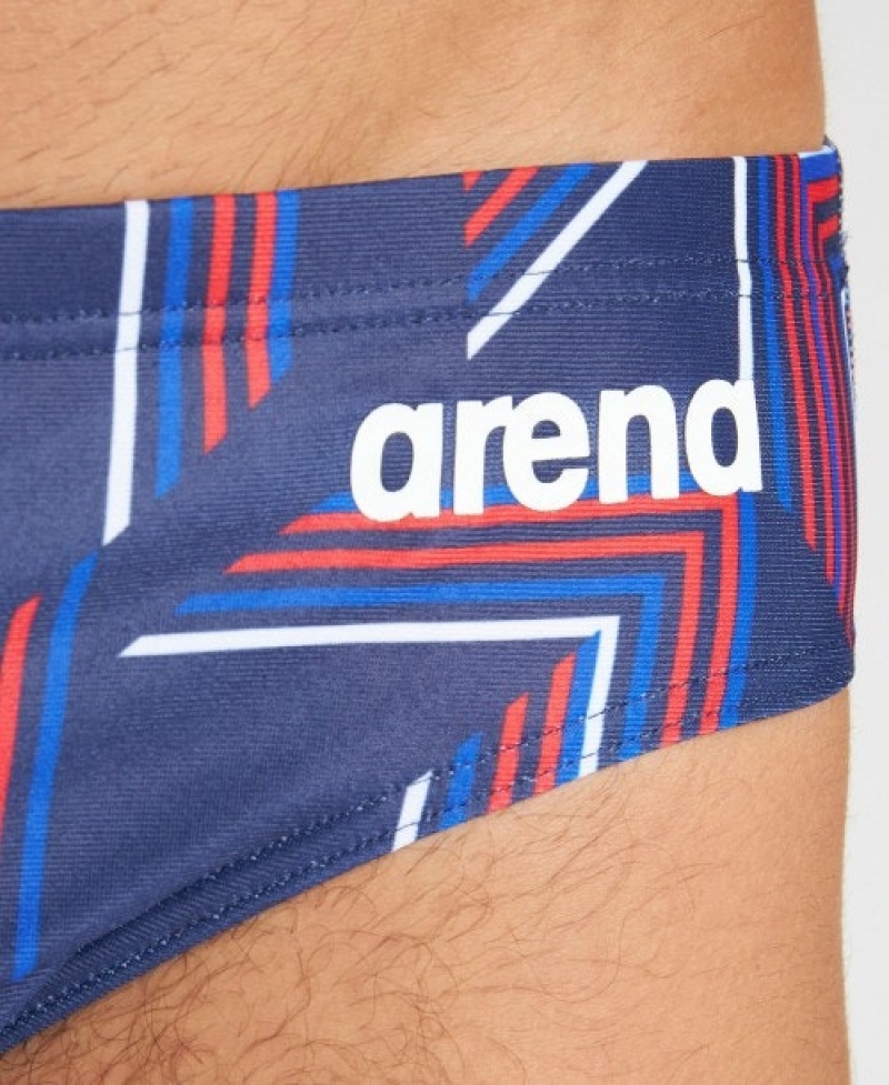 Navy Arena Puzzled Men's Briefs | 21638556