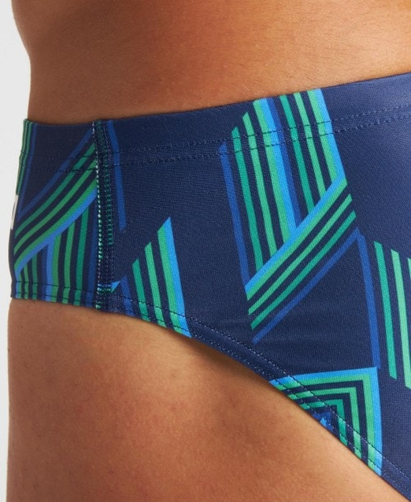 Navy Arena Puzzled Men's Briefs | 46463678