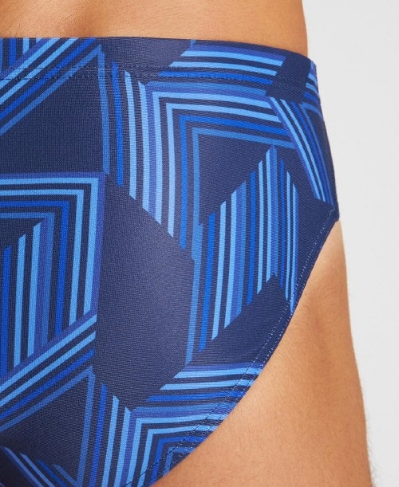 Navy Arena Puzzled Men's Briefs | 51866993