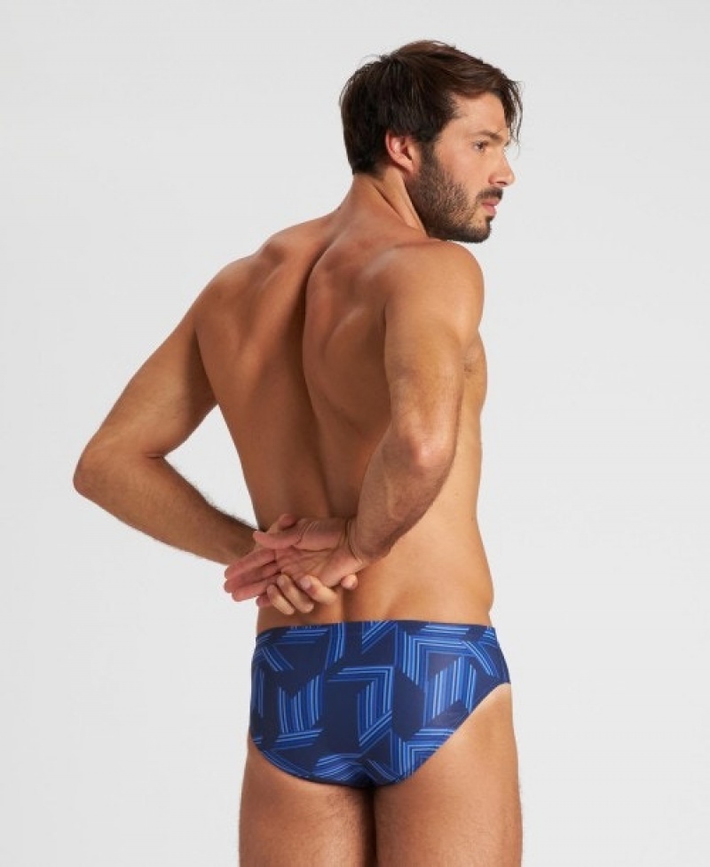 Navy Arena Puzzled Men's Briefs | 51866993