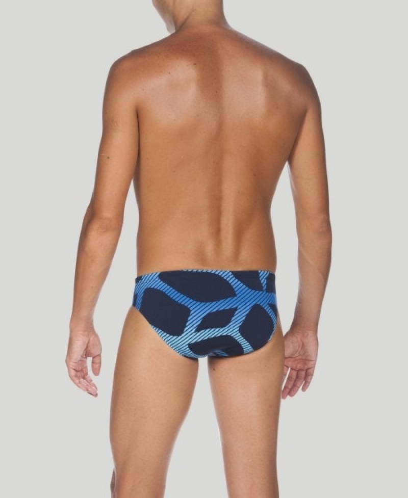 Navy Arena Spider Men's Briefs | 68900611