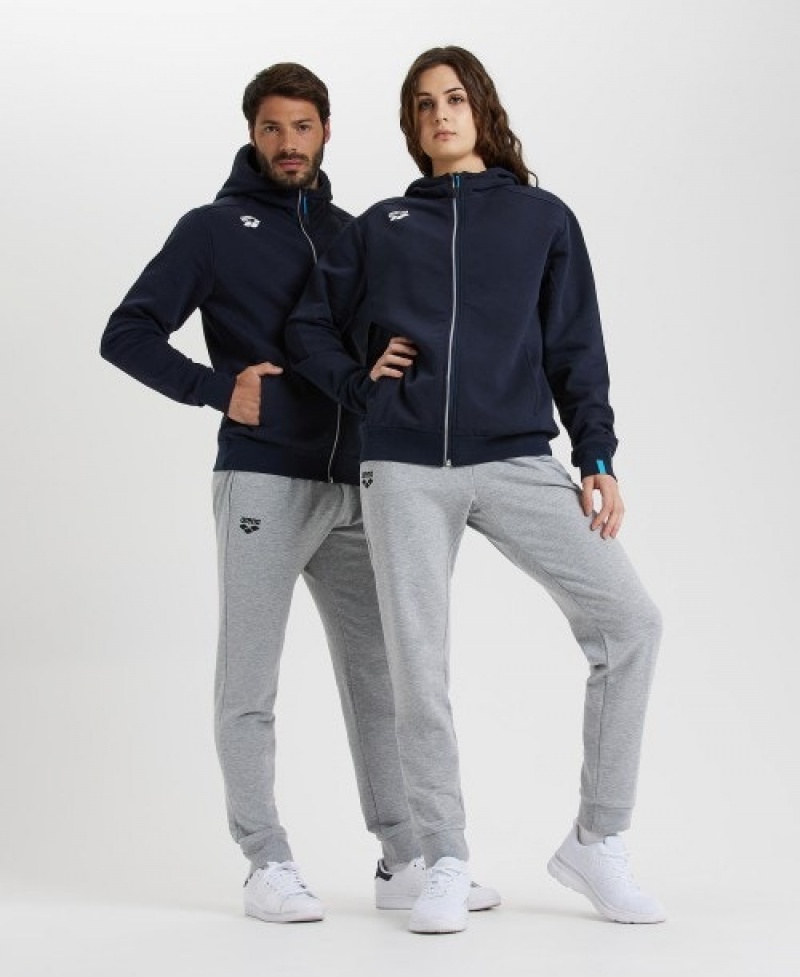 Navy Arena Team Hooded Panel Men's Jackets | 65534545