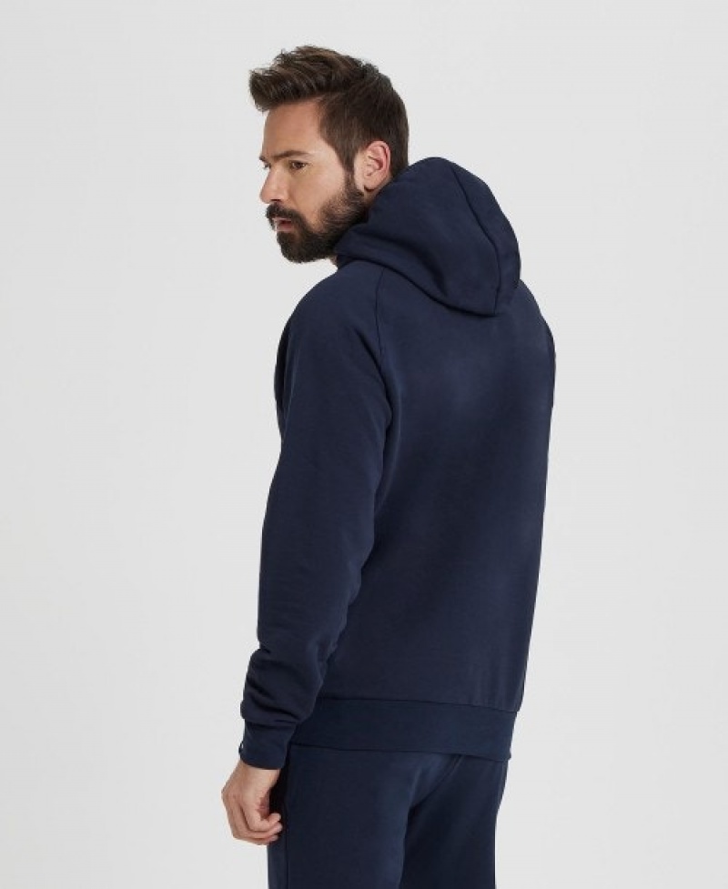 Navy Arena Team Hooded Panel Men's Sweatshirts | 98077980