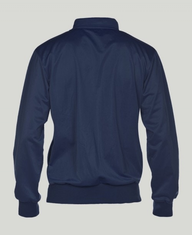 Navy Arena Team Line Knitted Poly Men's Jackets | 84536491