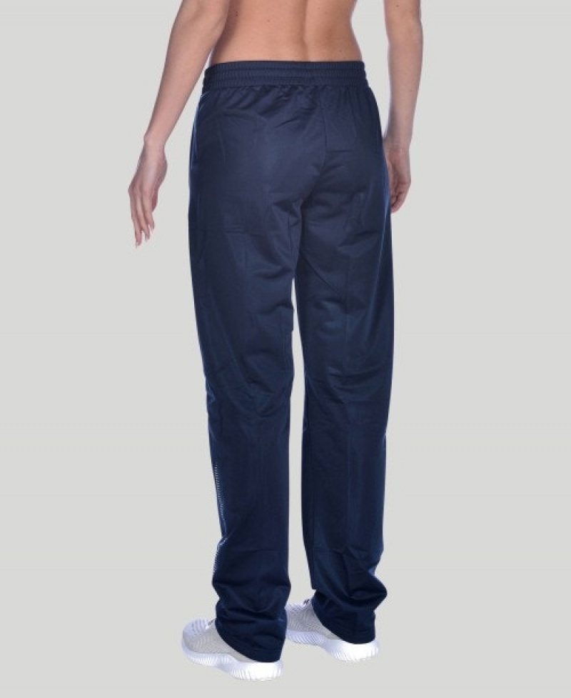 Navy Arena Team Line Knitted Poly Women's Pants | 30196040