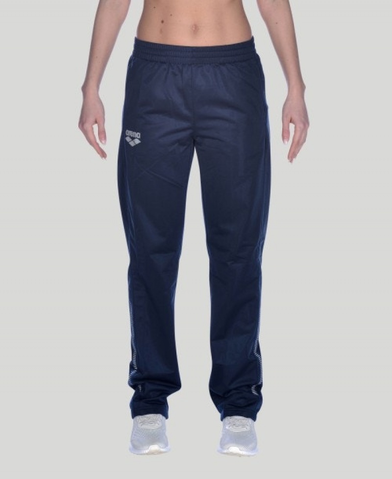 Navy Arena Team Line Knitted Poly Women's Pants | 30196040