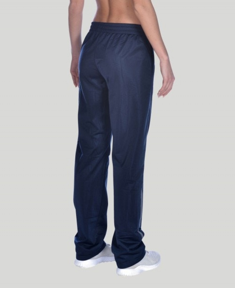 Navy Arena Team Line Knitted Poly Women's Pants | 30196040