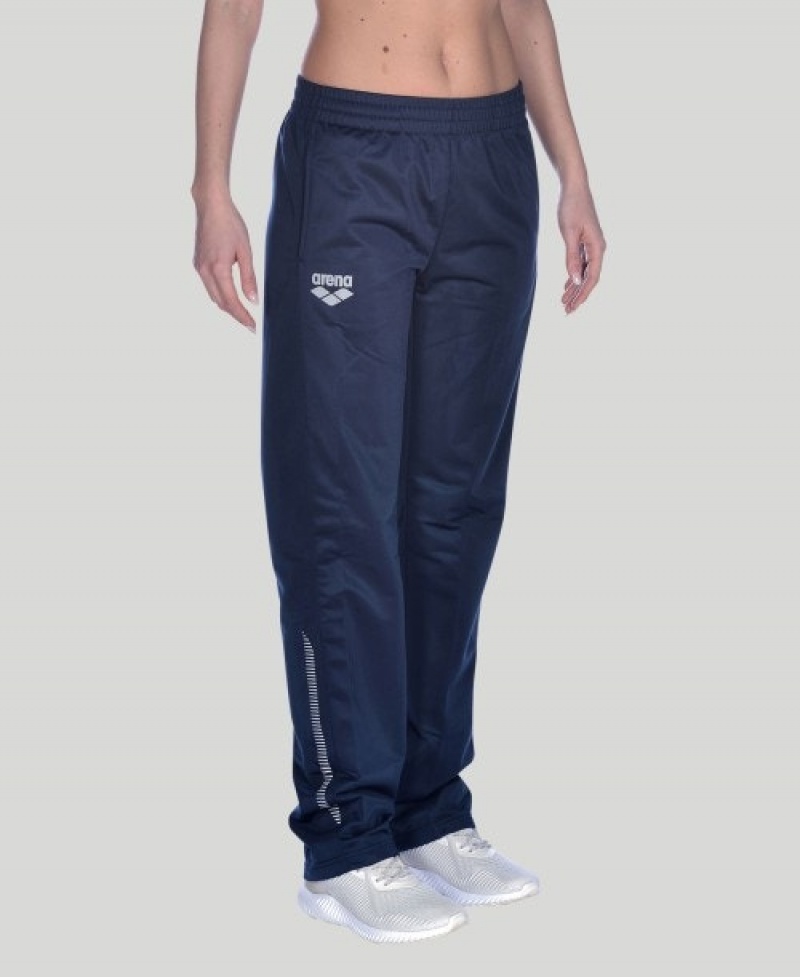 Navy Arena Team Line Knitted Poly Women's Pants | 30196040