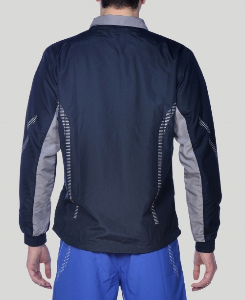 Navy Arena Team Line Warm-up Men's Jackets | 82643375