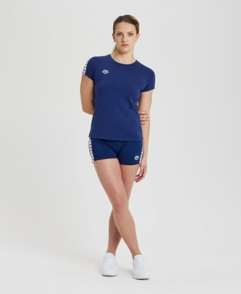 Navy Arena Team S/S Women's T Shirts | 5094802