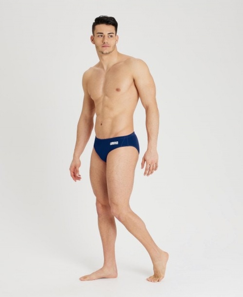 Navy Arena Team Solid Water Polo Men's Briefs | 64365281