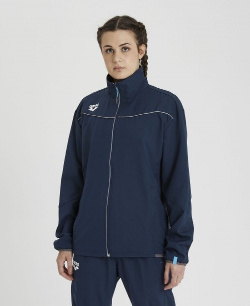 Navy Arena Team Sports Panel Men's Jackets | 6990713