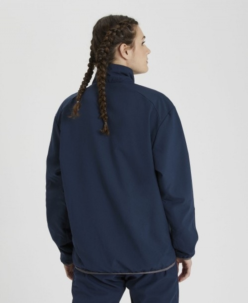 Navy Arena Team Sports Panel Men's Jackets | 6990713