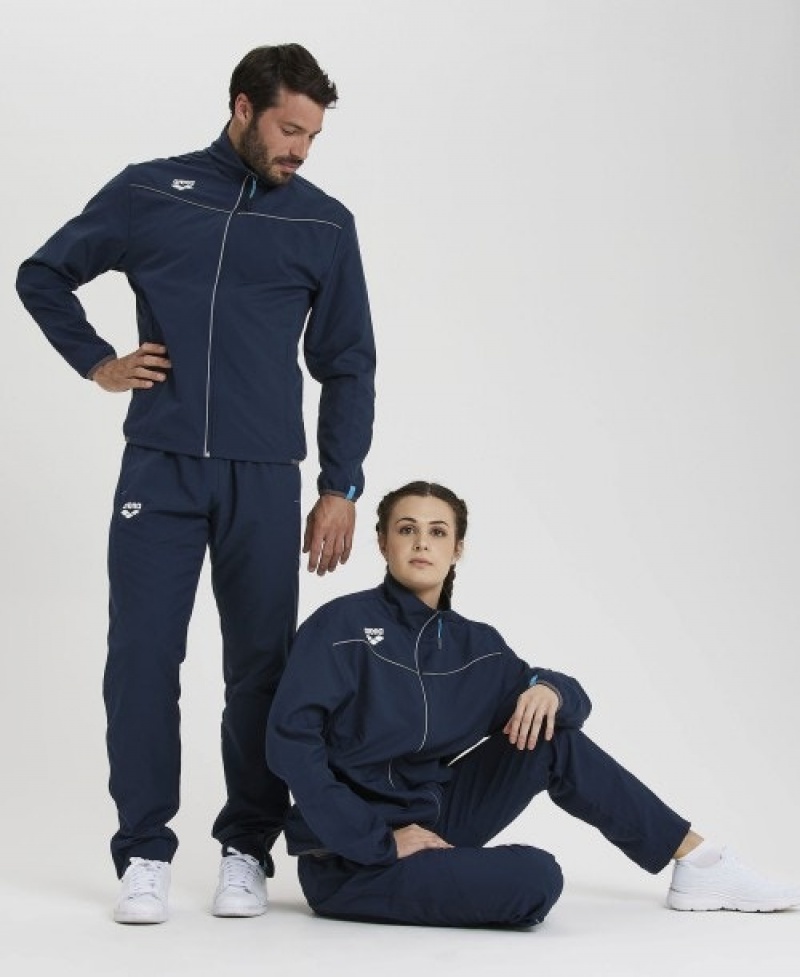 Navy Arena Team Sports Panel Men's Jackets | 6990713