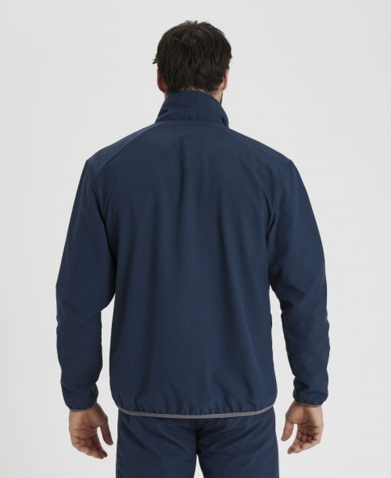 Navy Arena Team Sports Panel Men's Jackets | 6990713