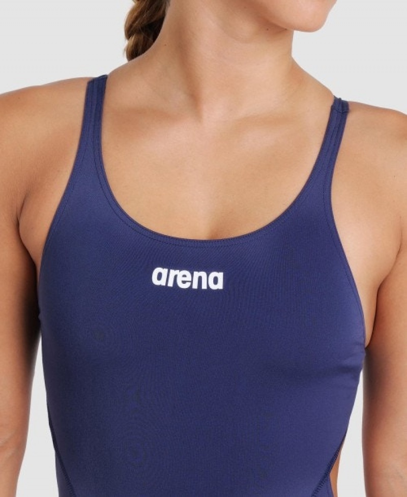 Navy Arena Team Swim Tech Solid Women's Swimsuits | 36800754