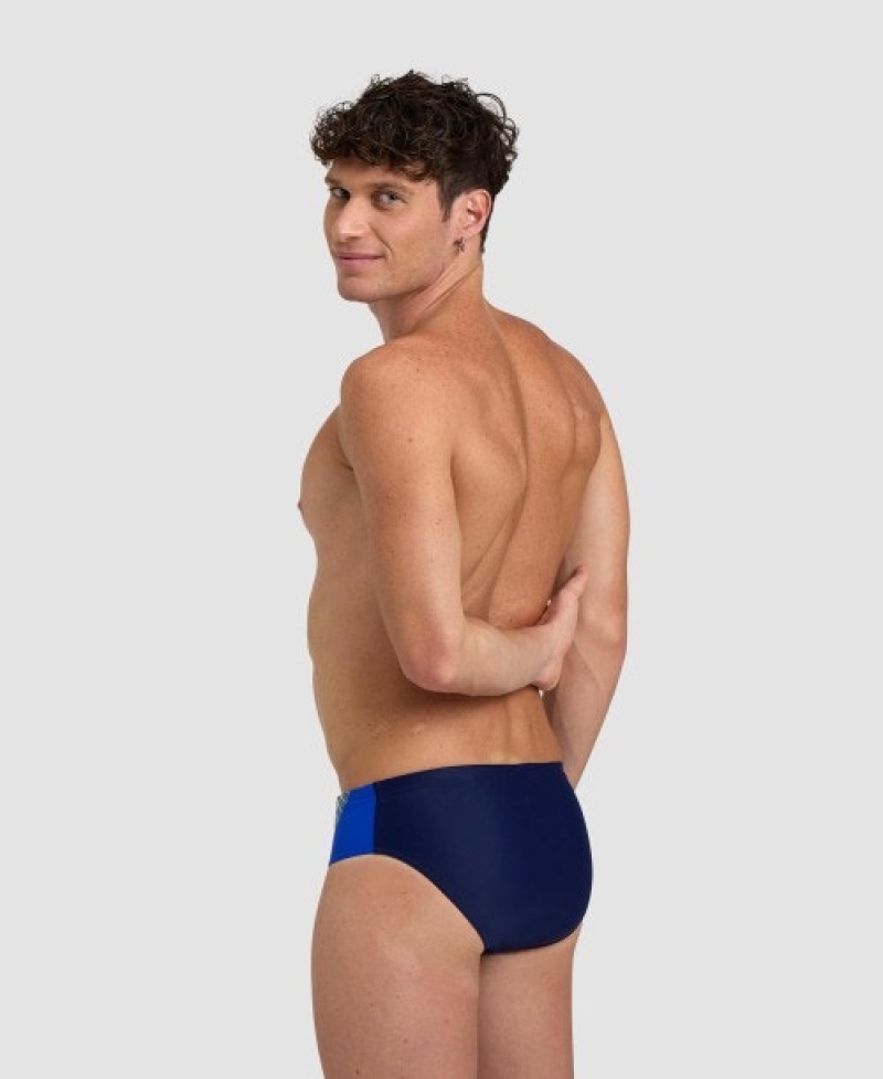 Navy Arena Threefold Men's Briefs | 56159922