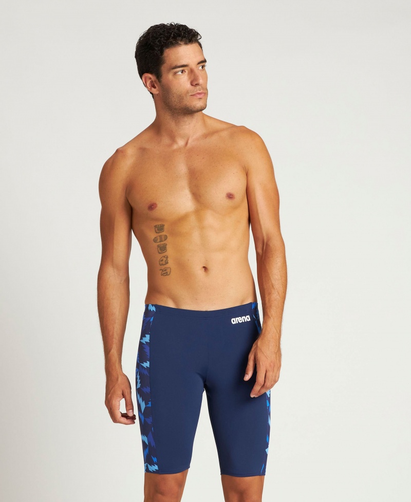 Navy Arena Tropicals Jammer Men's Swim Shorts | 81085239