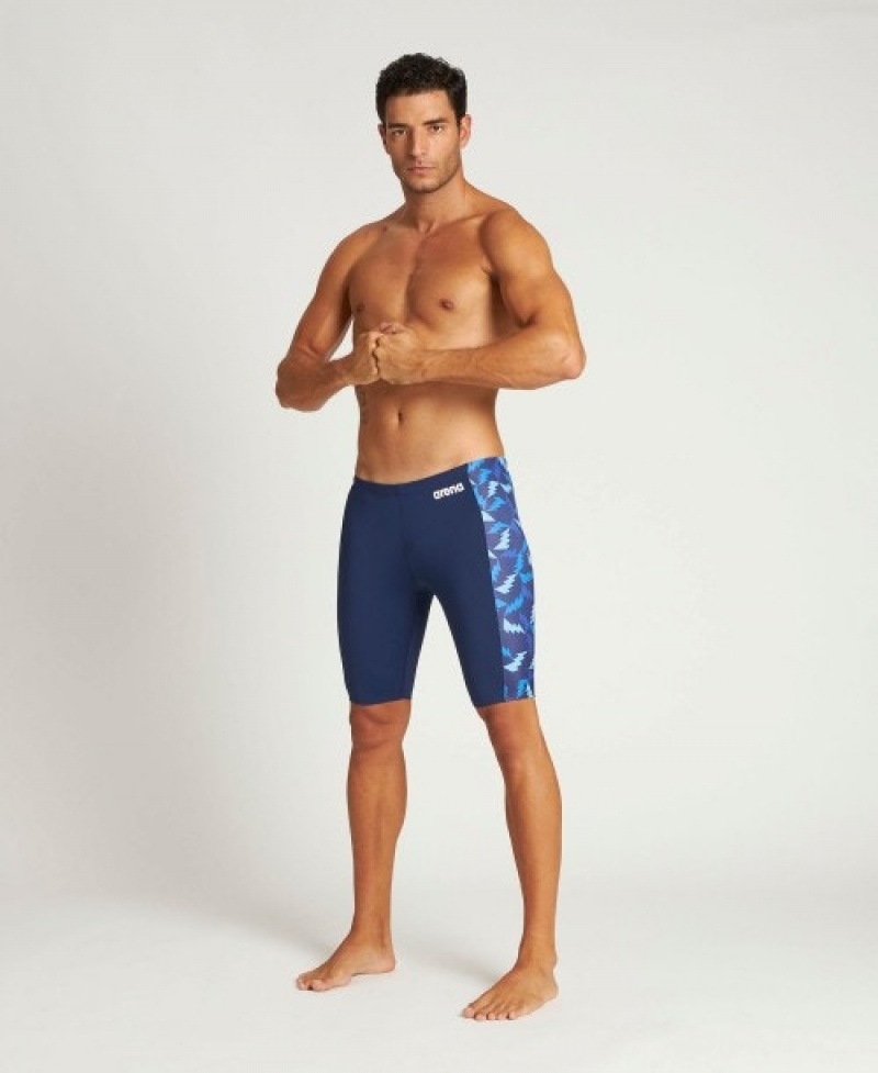 Navy Arena Tropicals Jammer Men's Swim Shorts | 81085239