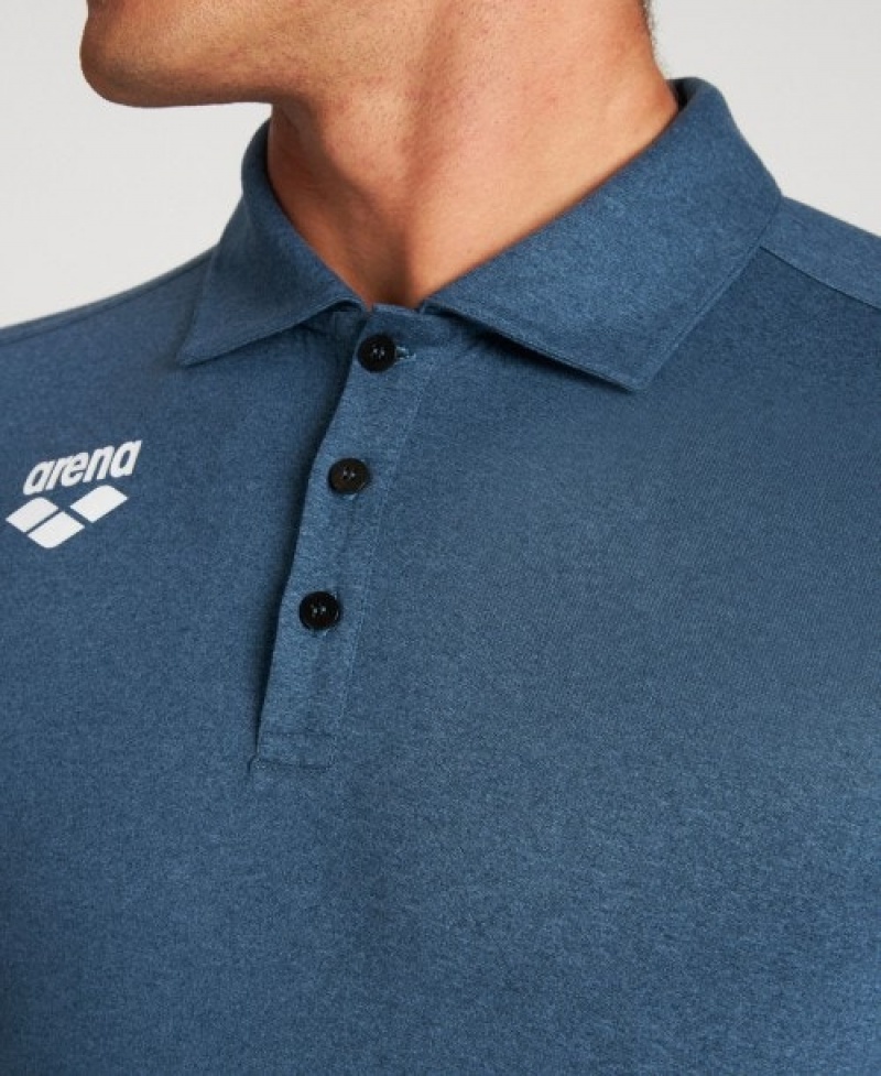 Navy Arena USA Tech Men's Polo Shirts | 951050