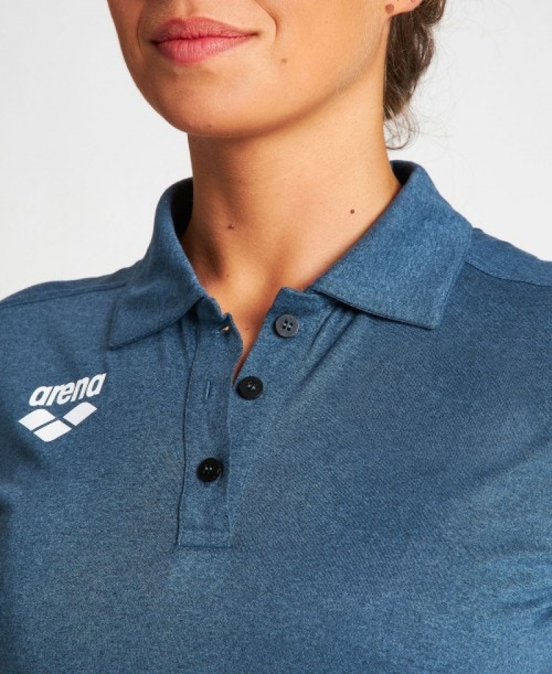 Navy Arena USA Tech Women's Polo Shirts | 58931226