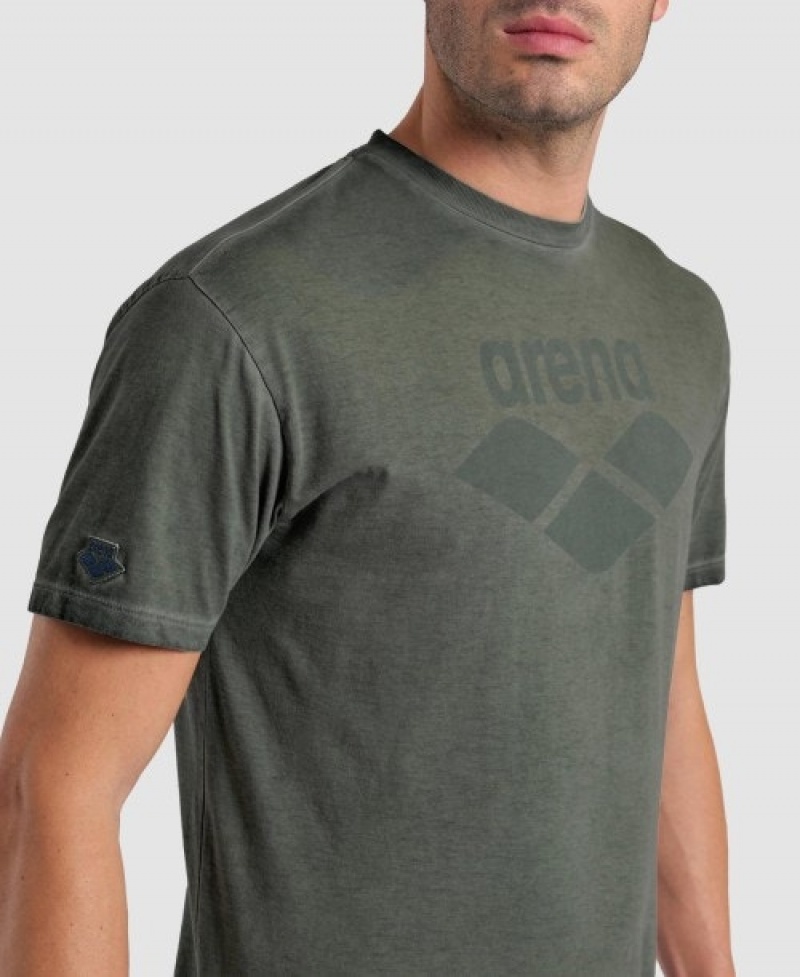 Olive Arena Icons Men's T Shirts | 76174501