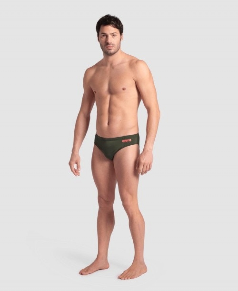 Olive Arena Team Solid Men's Briefs | 35965307