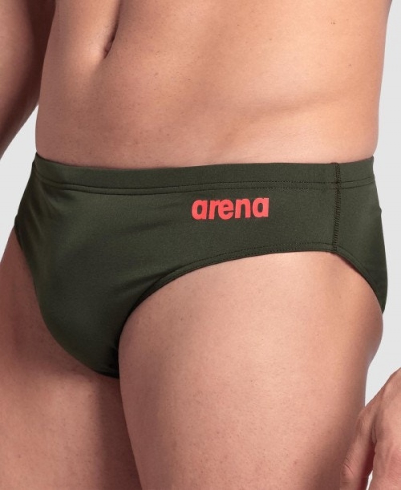 Olive Arena Team Solid Men's Briefs | 35965307