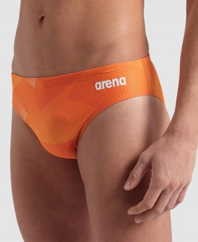 Orange Arena Halftone Men's Briefs | 73400855