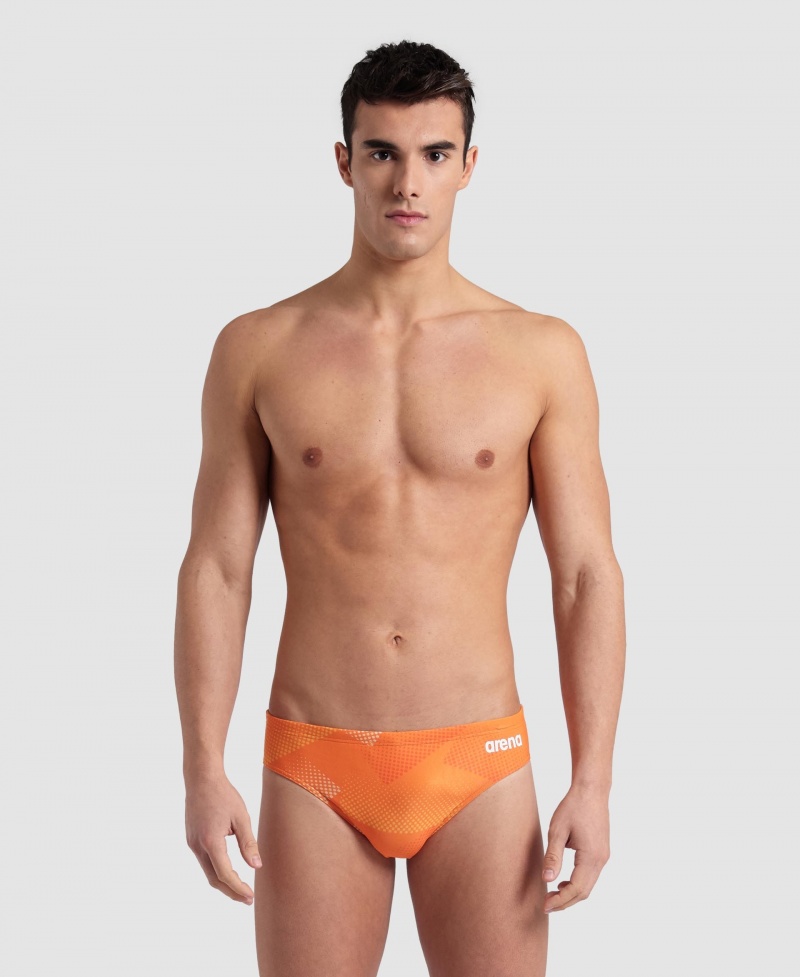 Orange Arena Halftone Men\'s Briefs | 73400855