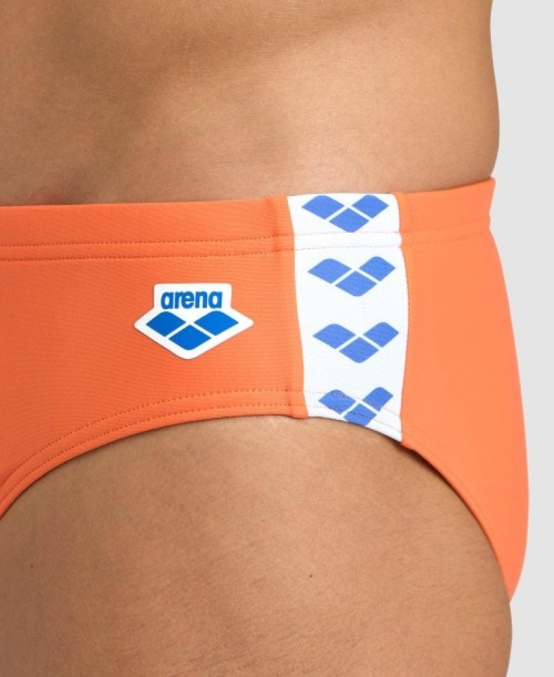 Orange Arena Icons Solid Men's Briefs | 7460121