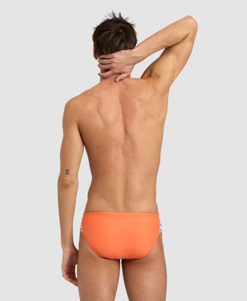 Orange Arena Icons Solid Men's Briefs | 7460121