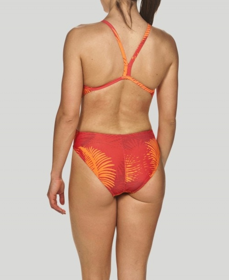 Orange Arena Palm Forest Challenge Back Women's Swimsuits | 16048396