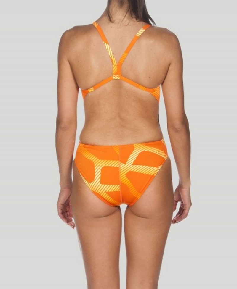 Orange Arena Spider Challenge Back Women's Swimsuits | 44715523