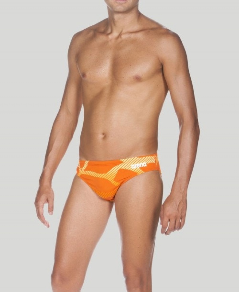 Orange Arena Spider Men\'s Briefs | 10005837